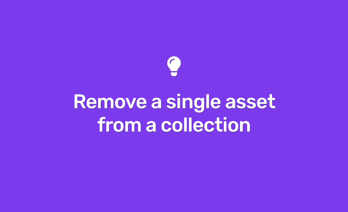 Remove a single asset from a collection