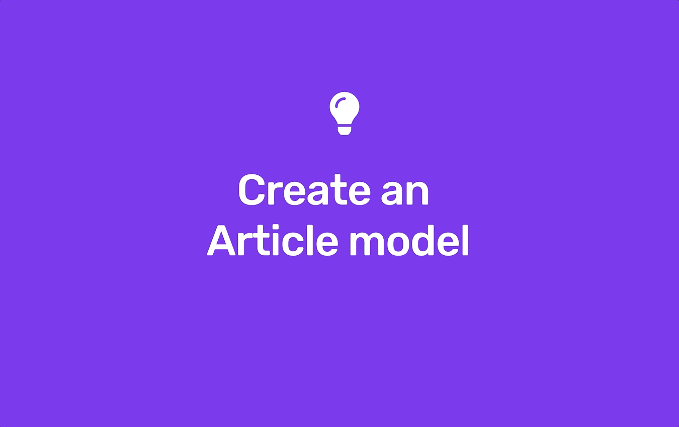  create article model 